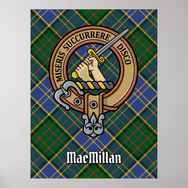 Affiche Clan MacMillan Crest sur la chasse Tartan (Devant)