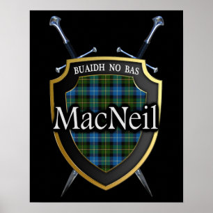 Affiche Clan MacNeil Tartan Scottish Shield & Swords