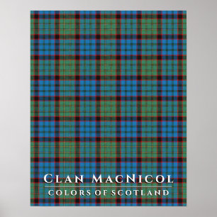 Affiche Clan MacNicol Couleurs de Scotland Hunting Tartan