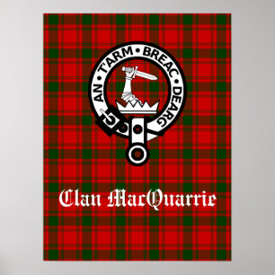 Affiche Clan MacQuarrie Tartan et Crest