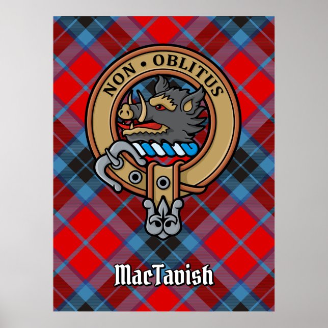 Affiche Clan MacTavish Crest sur Tartan (Devant)