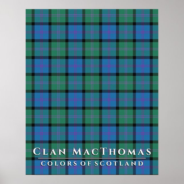Affiche Clan MacThomas Couleurs d'Écosse 2 Tartan Plaid (Devant)