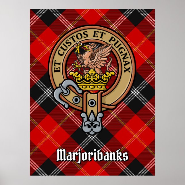 Affiche Clan Marjoribanks crête sur Tartan (Devant)