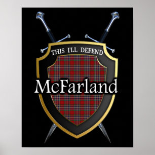 Affiche Clan McFarland Tartan Scottish Shield & Swords