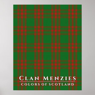 Affiche Clan Menzies Couleurs d'Écosse 2 Tartan de chasse