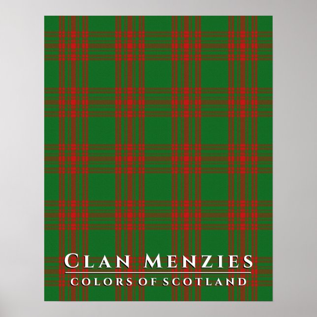 Affiche Clan Menzies Couleurs d'Écosse 2 Tartan de chasse (Devant)