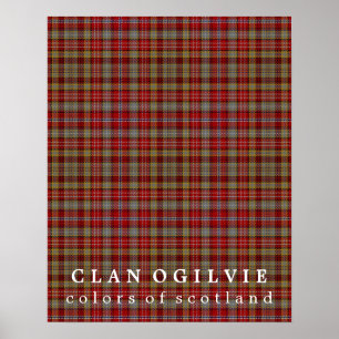 Affiche Clan Ogilvie Couleurs écossais Tartan