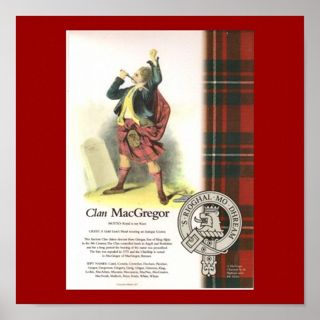 Affiche Clan Plaid MacGregor sur toile (Devant)