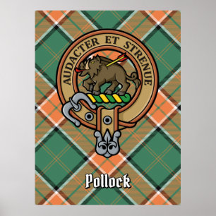 Affiche Clan Pollock Crest sur Tartan