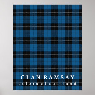 Affiche Clan Ramsay Couleurs de Scotland Blue Hunter Tarta