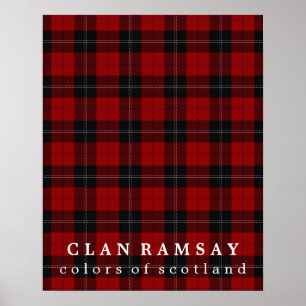 Affiche Clan Ramsay Couleurs écossais Rouge Noir Tartan