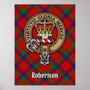 Affiche Clan Robertson Crest sur Tartan