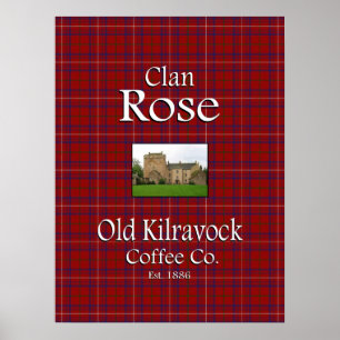 Affiche Clan Rose Old Kilravock Coffee Co.