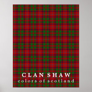 Affiche Clan Shaw couleurs écossaise Tartan