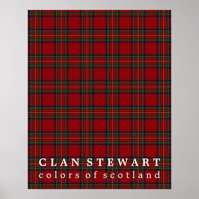 Affiche Clan Stewart Colors d'Ecosse Tartan (Devant)