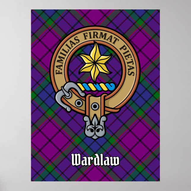 Affiche Clan Wardlaw Crest sur Tartan (Devant)