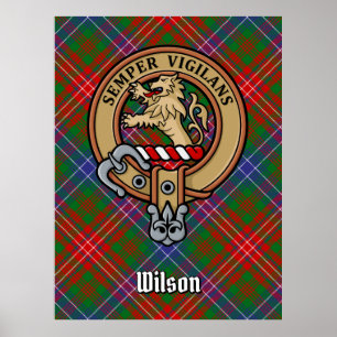 Affiche Clan Wilson Crest sur Tartan moderne
