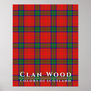 Affiche Clan Wood couleurs écossais Red Tartan