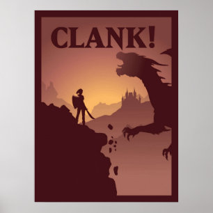 Affiche Clank Board Jeu minimaliste Style Voyage Jeu A