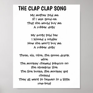AFFICHE CLAP DE CLAP DE LA CHANSON DE RYME POUR ENFANTS