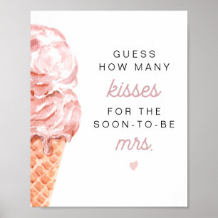 Affiche CLARA Retro Glace Devinez combien de baisers  Affi