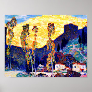 Affiche Clarence Gagnon art, Soirée, Sienne