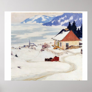 Affiche Clarence Gagnon La Carriole rouge