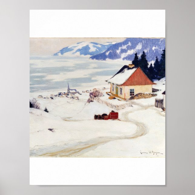 Affiche Clarence Gagnon La Charrette rouge (Devant)
