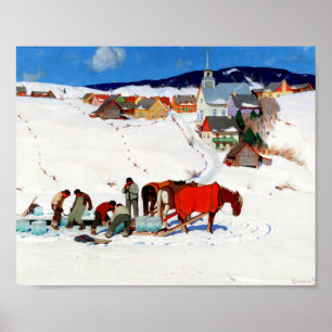 Affiche Clarence Gagnon - La Récolte De Glaces