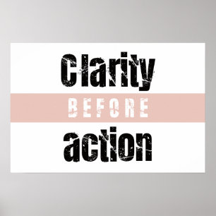 Affiche Clarté avant l'action Horizontal Minimal