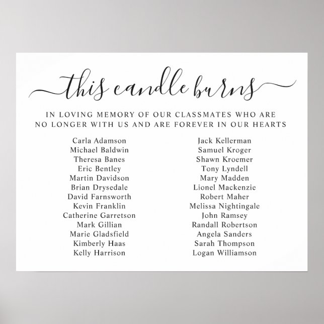 Affiche Class Reunion In Memory This Candle Burns (Devant)