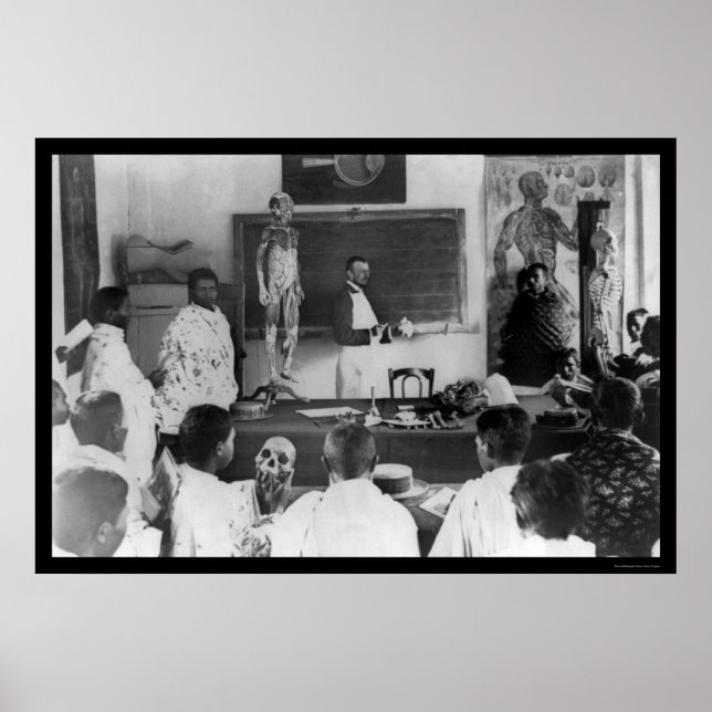 Affiche Classe anatomie au Soudan, Afrique 1920 (Devant)