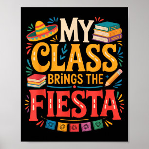 Affiche Classe apporte le professeur d'école amusant fiest
