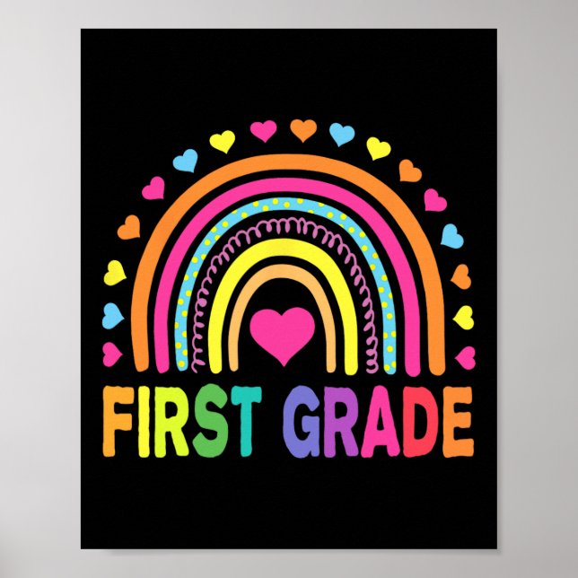 Affiche Classe Arc-en-ciel Filles Garçons Équipe enseignan (Devant)
