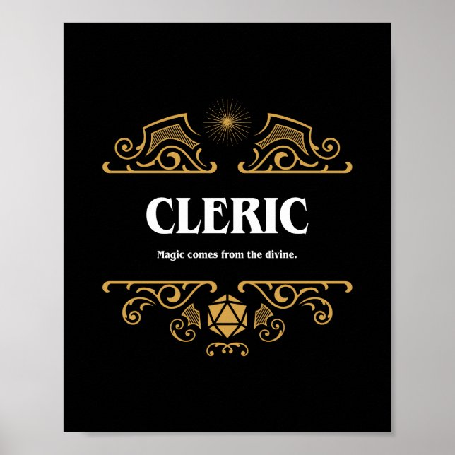 Affiche Classe Cleric Jeu RPG Tablett (Devant)