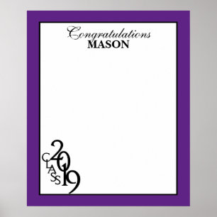 Affiche Classe de 2019 Graduation Purple Autograph Keepsak