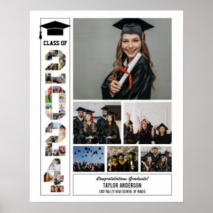 Affiche Classe de 2024 Graduation - Collage photo