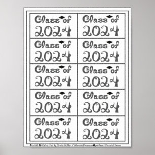 Affiche Classe de 2024 Sprinkle Black Fabric Font Tags