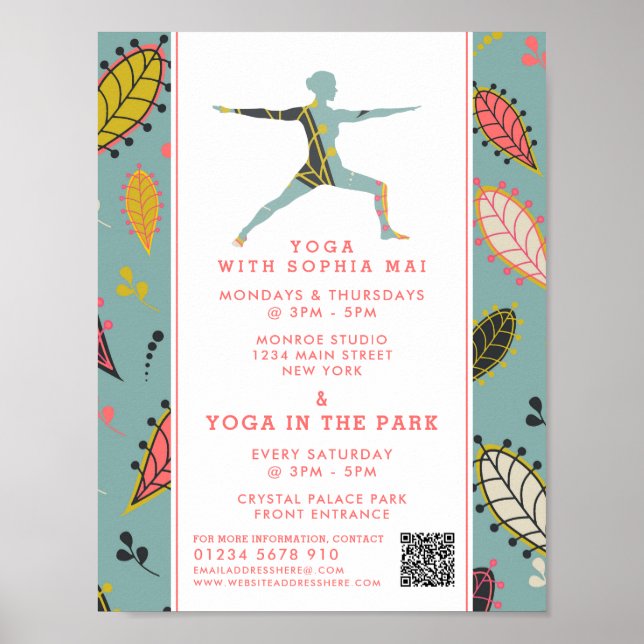 Affiche Classe de Yoga Boho moderne tendance Publicité (Devant)
