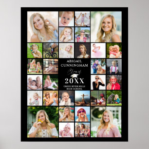 Affiche Classe d'études Année 32 Photo Collage de votre co