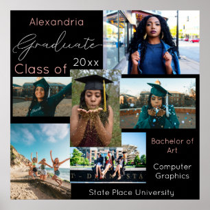 Affiche Classe d'études supérieures Collage photo de l'uni