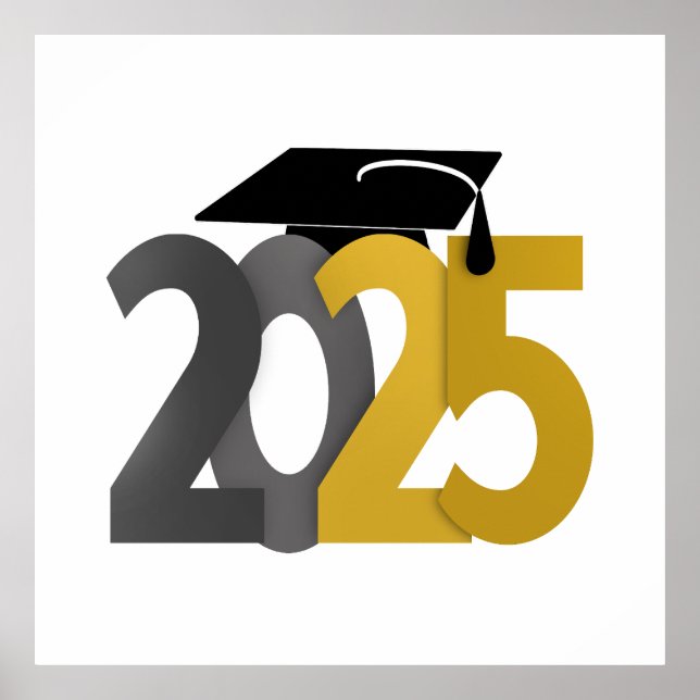 Affiche Classe d'or et de gris de 2025 Graduation (Devant)