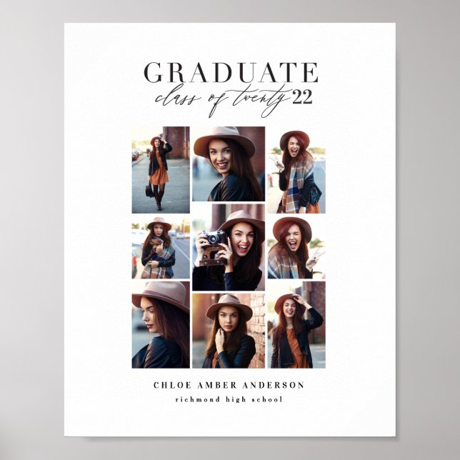 Affiche Classe moderne de graduation multi photo (Devant)