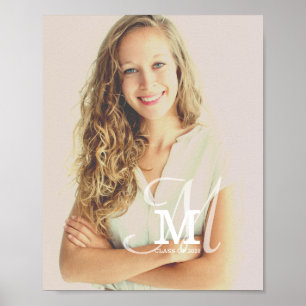 Affiche Classe Monogramme Année Diplôme photo personnalisé