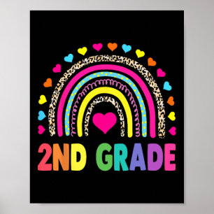 Affiche Classe Rainbow Girls Boys Teacher Team 2nd Grade S