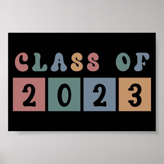 Affiche Classe rétro de 2023 collégial diplôme cadeau (Devant)
