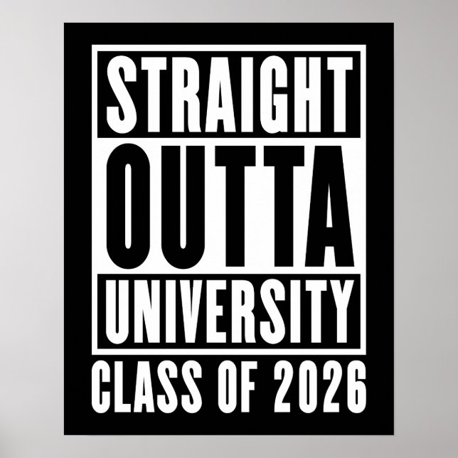 Affiche Classe universitaire Straight Outta de 2026 (Devant)