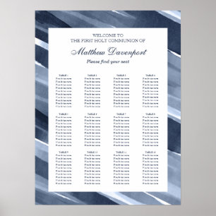 Affiche Classic Blue moderne Seating Chart