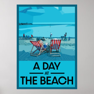 Affiche Classic British Beach Art British Sea Side