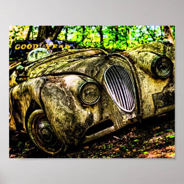 Affiche Classic Car Graveyard | Jaguar XK (Devant)